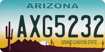 AZ license plate AXG5232
