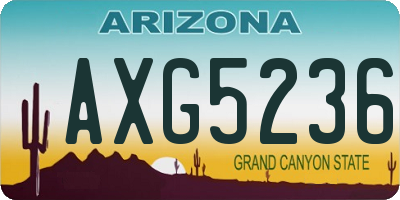 AZ license plate AXG5236