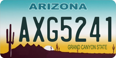 AZ license plate AXG5241