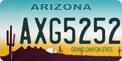AZ license plate AXG5252