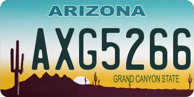 AZ license plate AXG5266