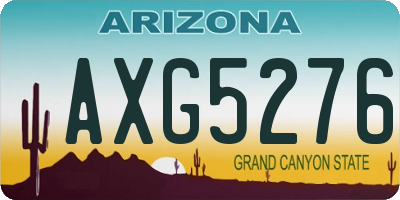AZ license plate AXG5276