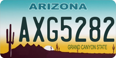 AZ license plate AXG5282