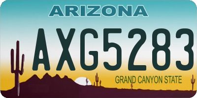 AZ license plate AXG5283