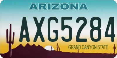 AZ license plate AXG5284