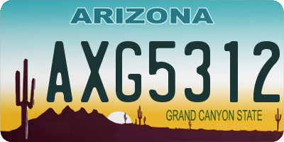 AZ license plate AXG5312