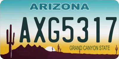 AZ license plate AXG5317