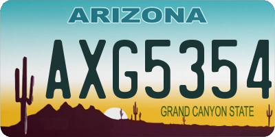AZ license plate AXG5354