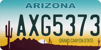 AZ license plate AXG5373