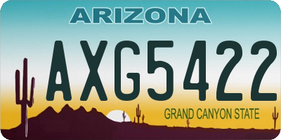 AZ license plate AXG5422