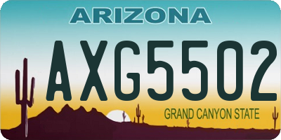 AZ license plate AXG5502