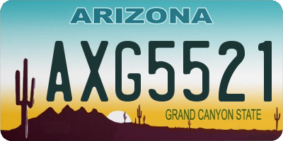 AZ license plate AXG5521