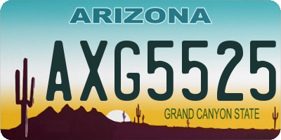 AZ license plate AXG5525