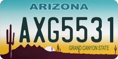 AZ license plate AXG5531