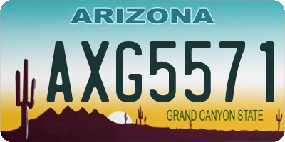AZ license plate AXG5571