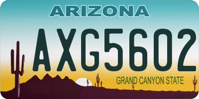AZ license plate AXG5602