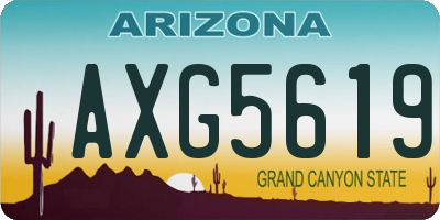AZ license plate AXG5619