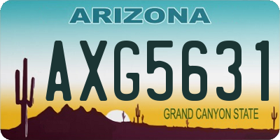 AZ license plate AXG5631