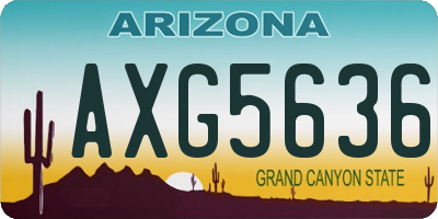 AZ license plate AXG5636