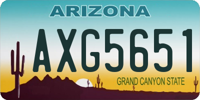 AZ license plate AXG5651