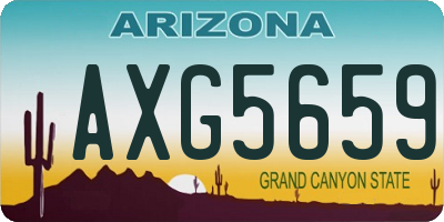 AZ license plate AXG5659