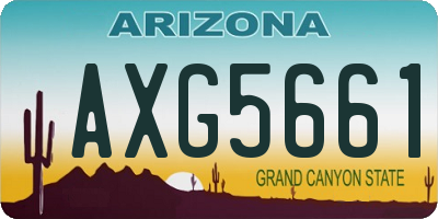 AZ license plate AXG5661