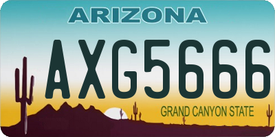 AZ license plate AXG5666