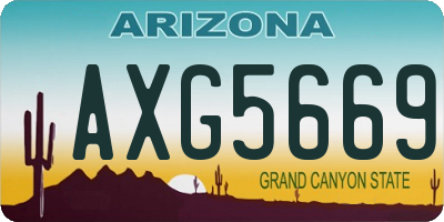 AZ license plate AXG5669