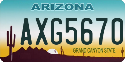AZ license plate AXG5670
