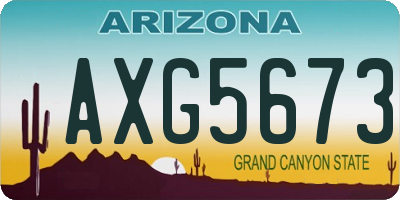 AZ license plate AXG5673