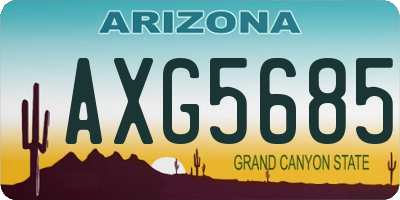 AZ license plate AXG5685
