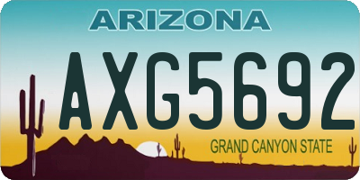 AZ license plate AXG5692