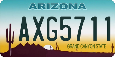 AZ license plate AXG5711