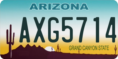 AZ license plate AXG5714