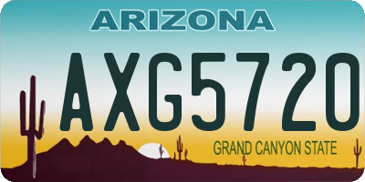 AZ license plate AXG5720