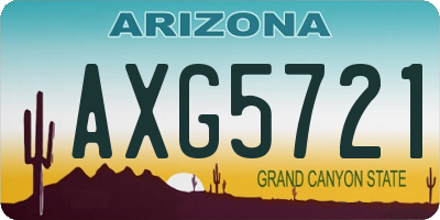 AZ license plate AXG5721