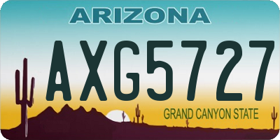 AZ license plate AXG5727