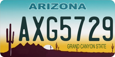 AZ license plate AXG5729