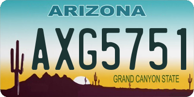 AZ license plate AXG5751