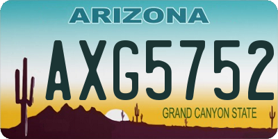 AZ license plate AXG5752