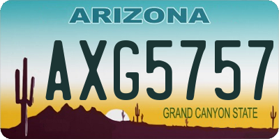 AZ license plate AXG5757