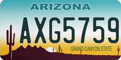 AZ license plate AXG5759