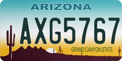 AZ license plate AXG5767