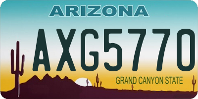 AZ license plate AXG5770