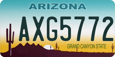 AZ license plate AXG5772