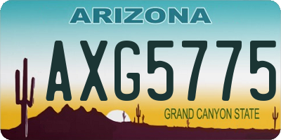 AZ license plate AXG5775