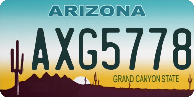 AZ license plate AXG5778