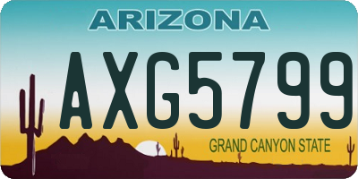 AZ license plate AXG5799