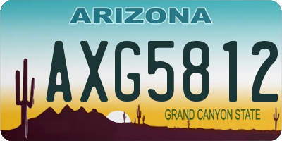 AZ license plate AXG5812