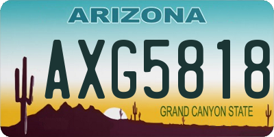 AZ license plate AXG5818